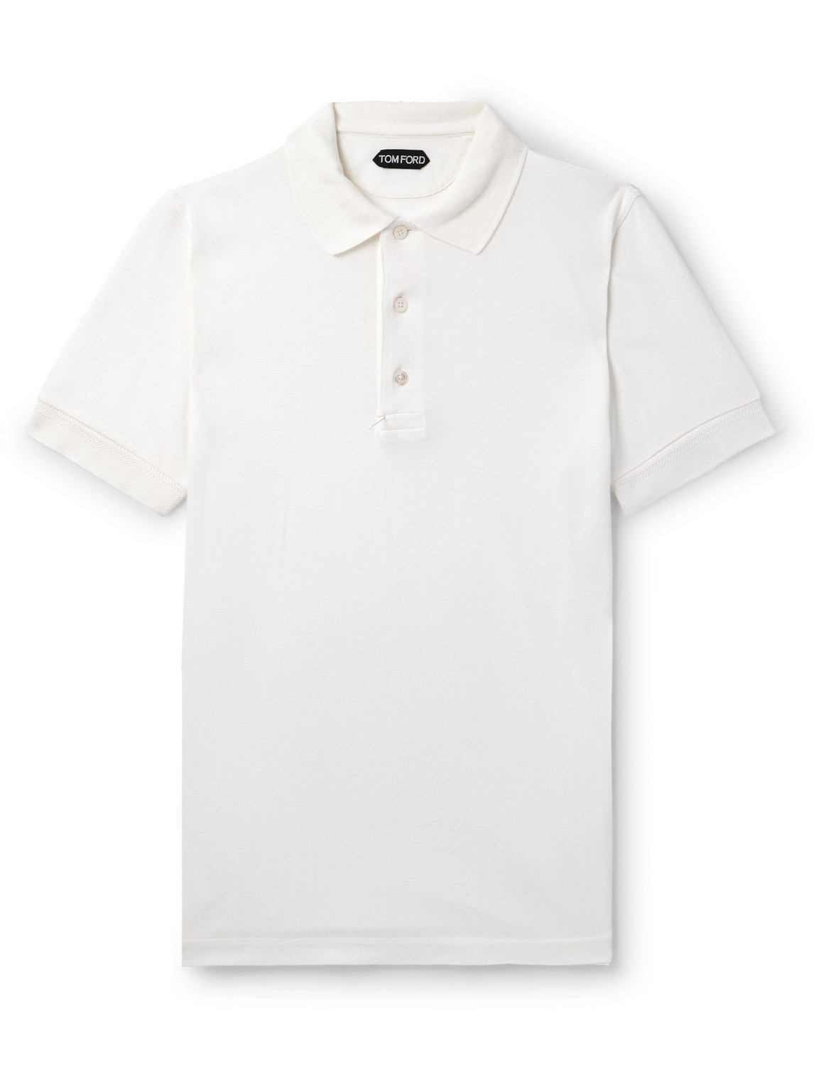 Tom Ford Men's Cotton Polo Shirt In White