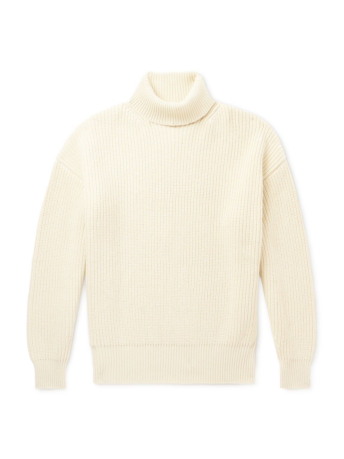 Ribbed Cotton and Cashmere-Blend Rollneck Sweater