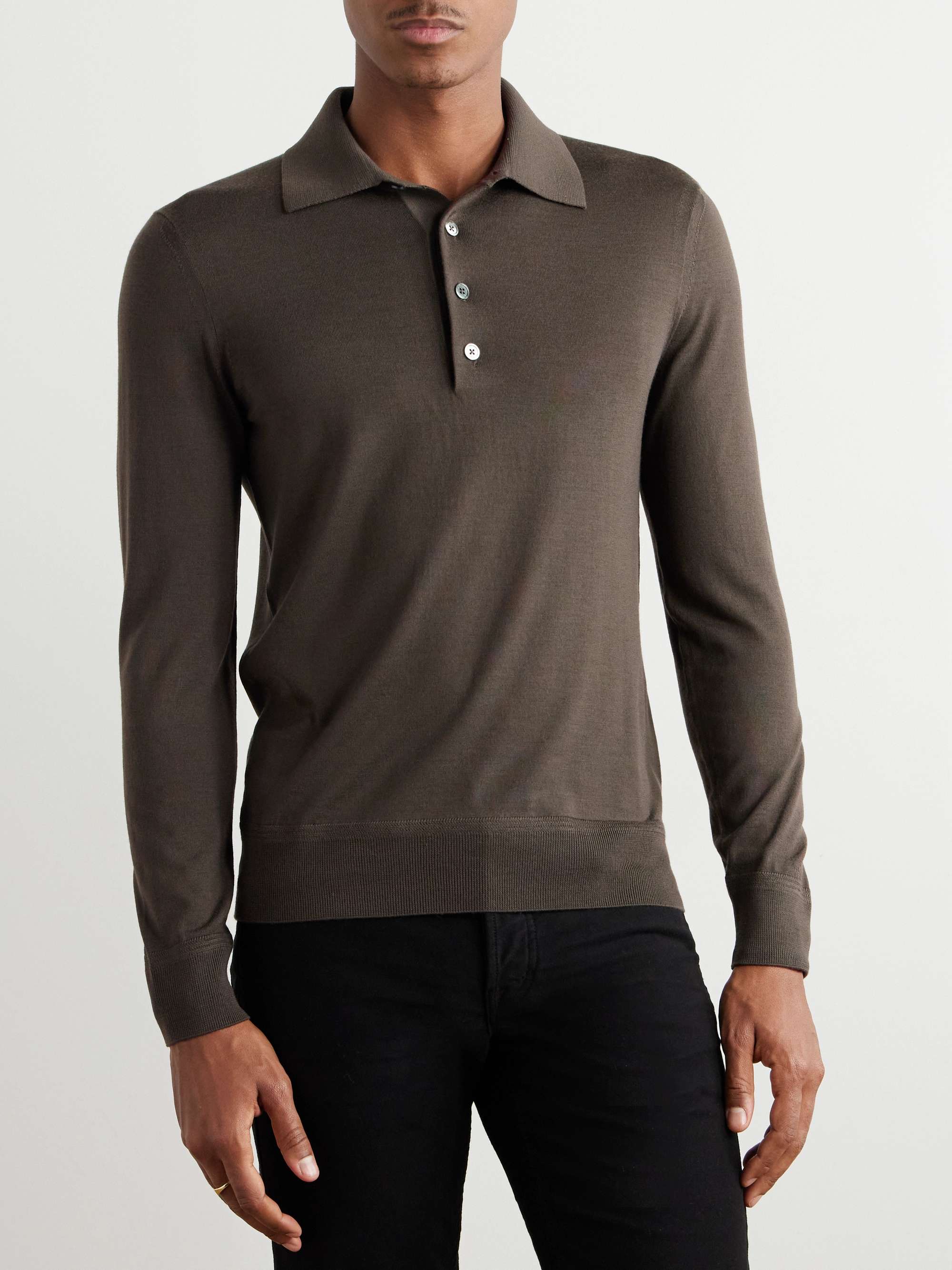 TOM FORD Merino Wool Polo Shirt for Men | MR PORTER TOM FORD Merino Wool Polo Shirt for Men | MR PORTER