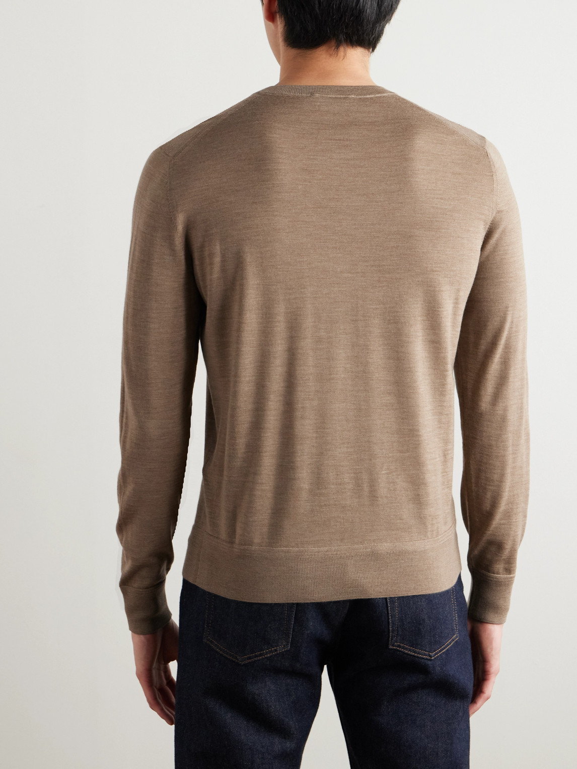 Tom Ford Slim-fit Wool Sweater In Neutrals