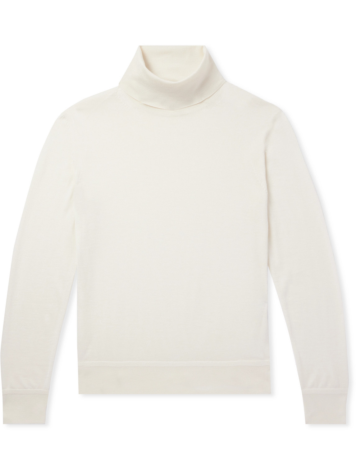 Tom Ford Slim-fit Cashmere And Silk-blend Rollneck Sweater In Neutrals