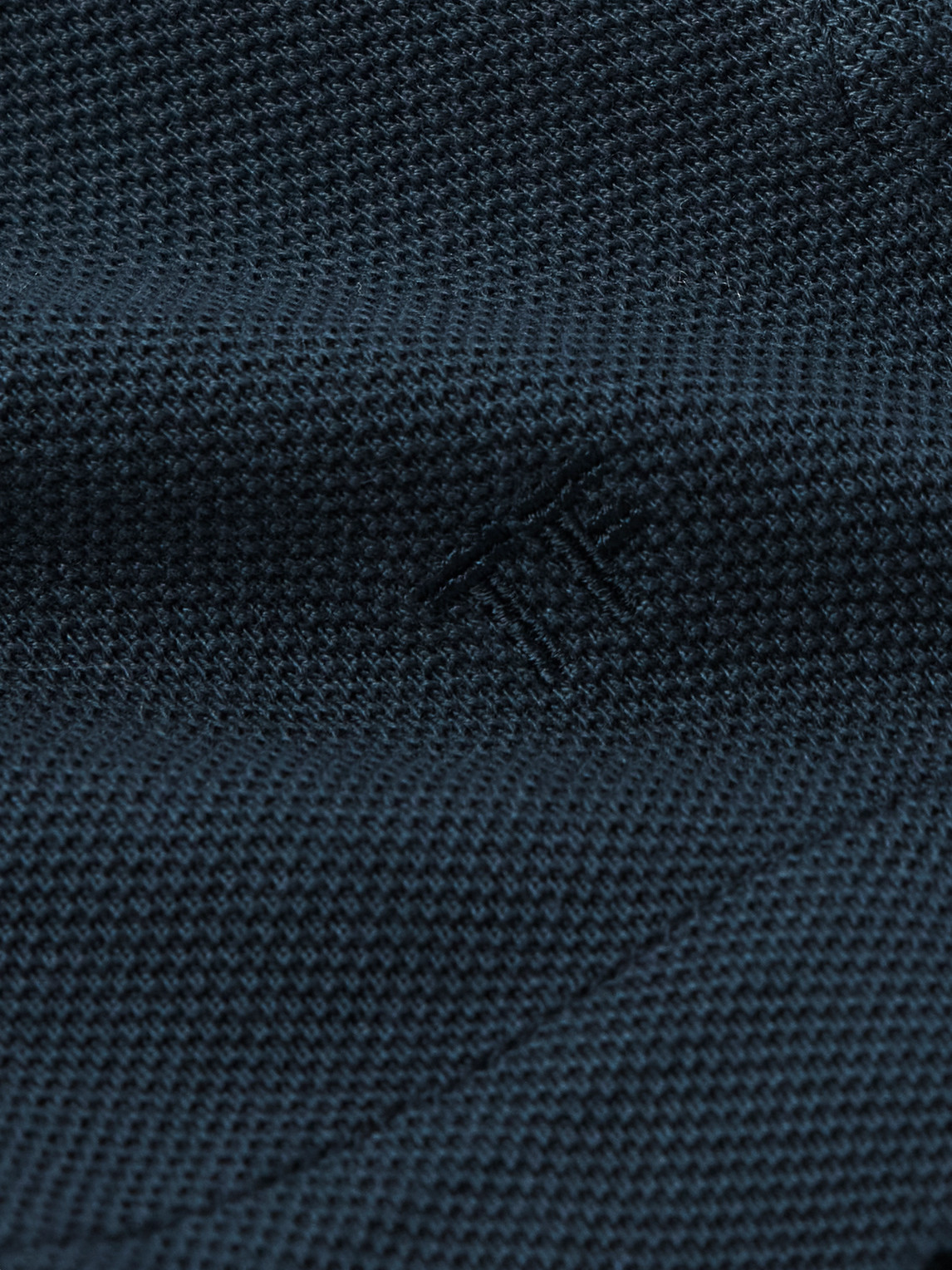 Tom Ford Midnight Cotton Blend Polo In Blue
