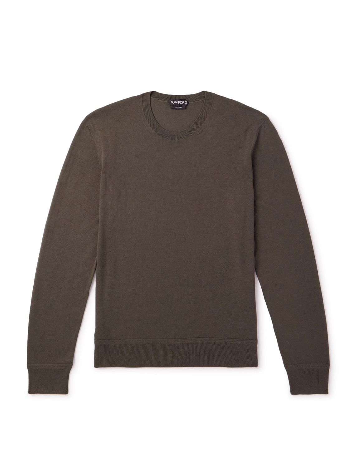 Tom Ford Slim-fit Merino Wool Sweater In Green