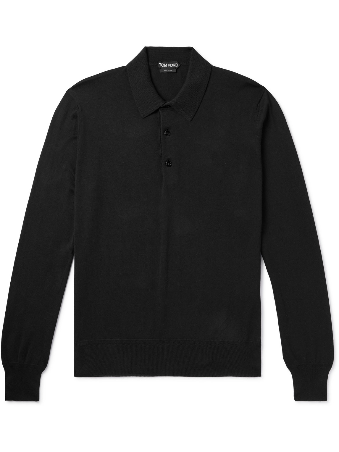 Tom Ford Slim-fit Cotton Polo Shirt In Black