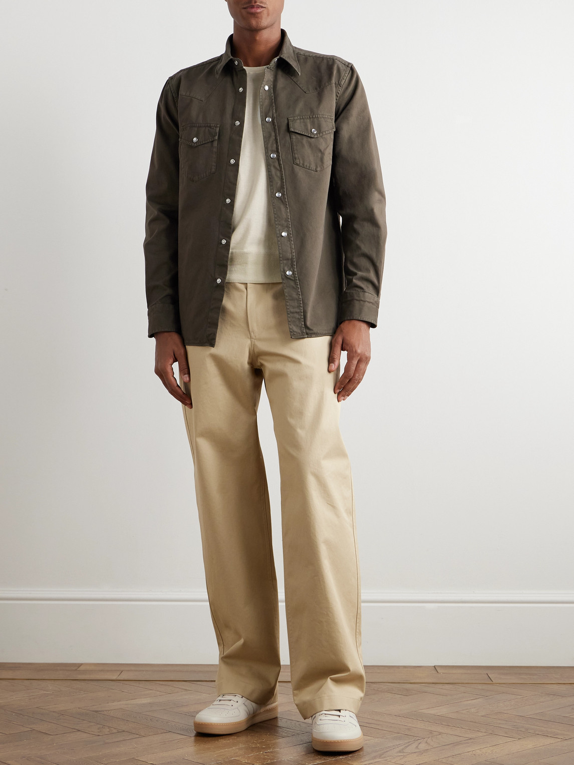Tom Ford Slim-fit Cotton T-shirt In Neutral