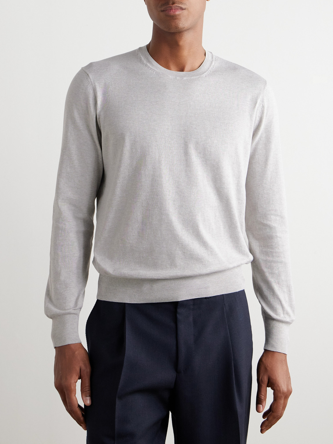 Shop Tom Ford Cotton Sweater In Gray