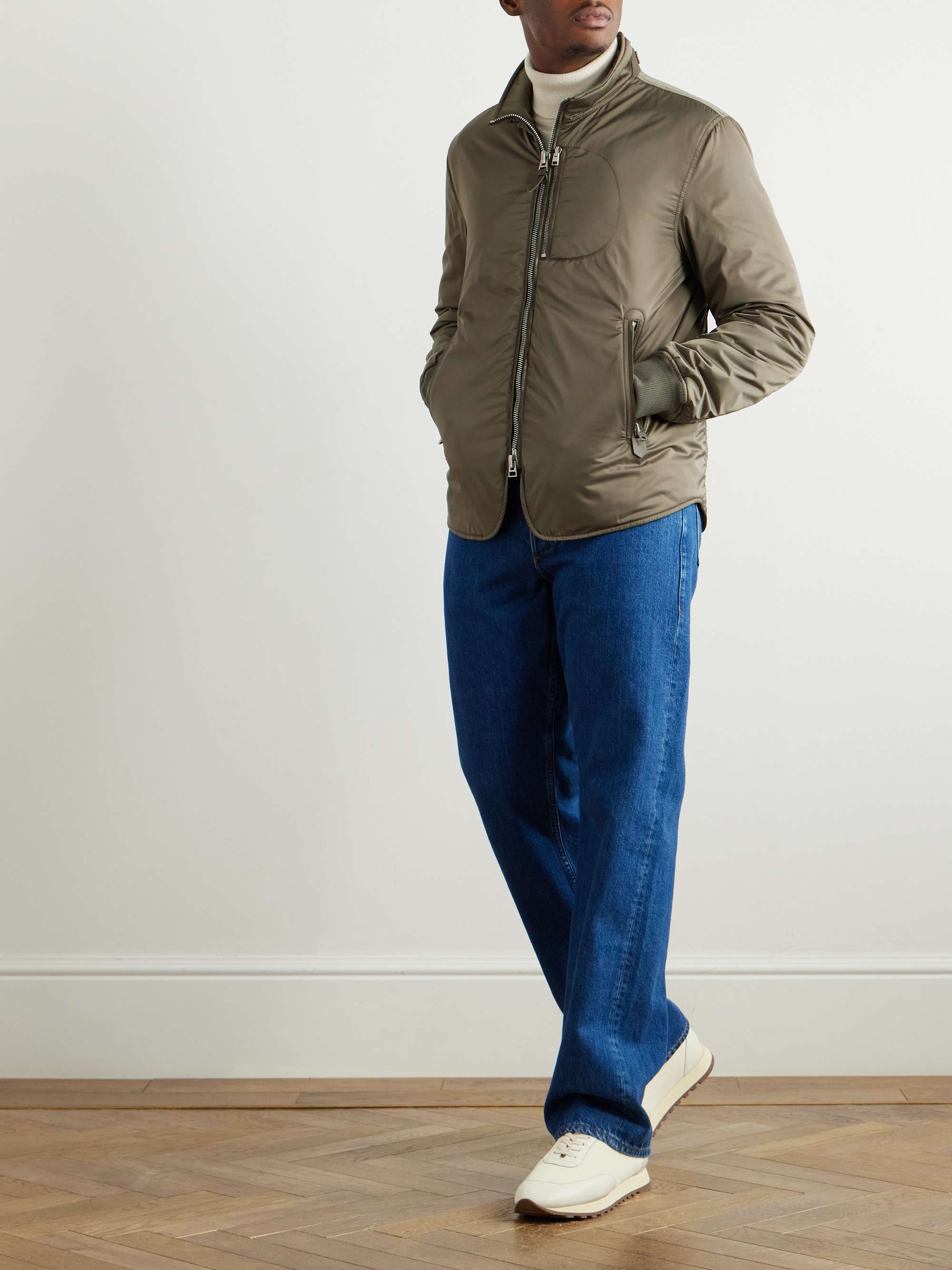BOTTEGA VENETA Frosted Cotton-Poplin Down Bomber Jacket for