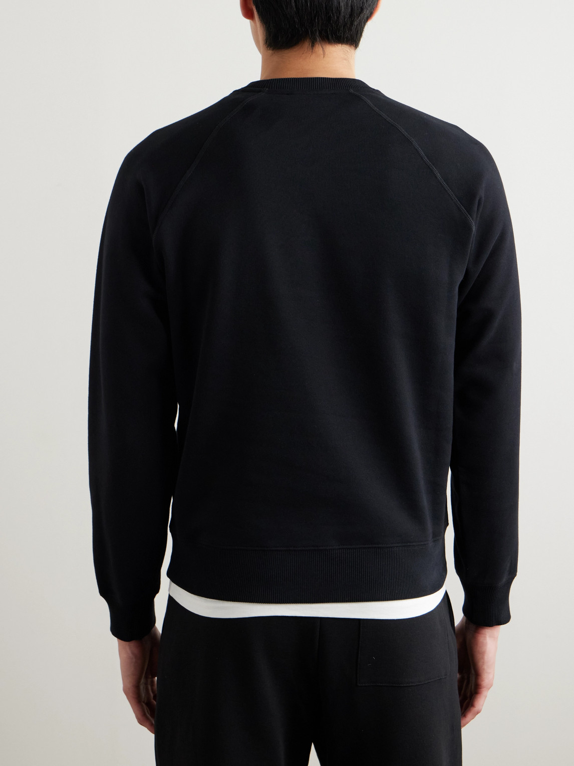 Tom Ford Cotton-blend Jersey Sweatshirt In Black