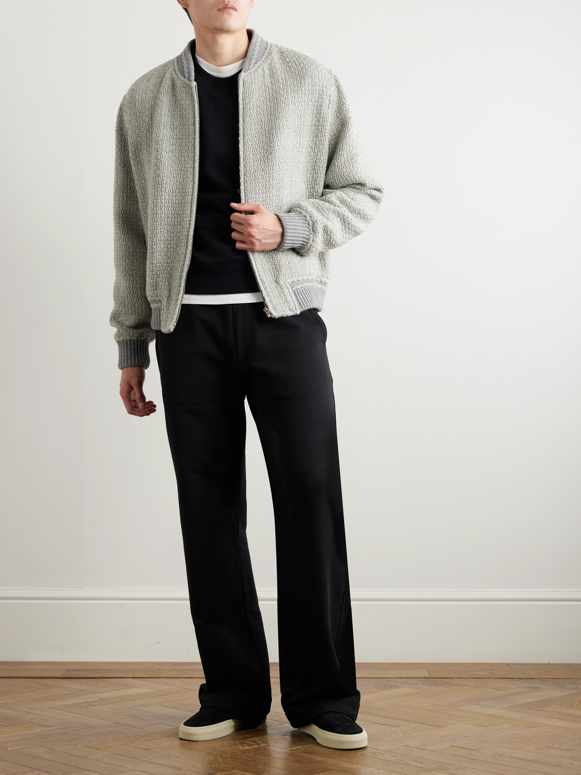Tom Ford Cotton-blend Jersey Sweatshirt In Black
