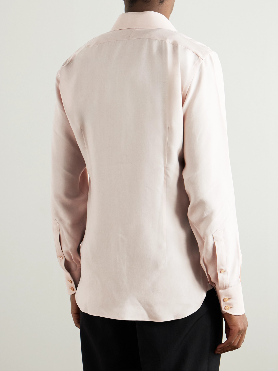 Tom Ford Slim-fit Cutaway-collar Twill Shirt In Pink