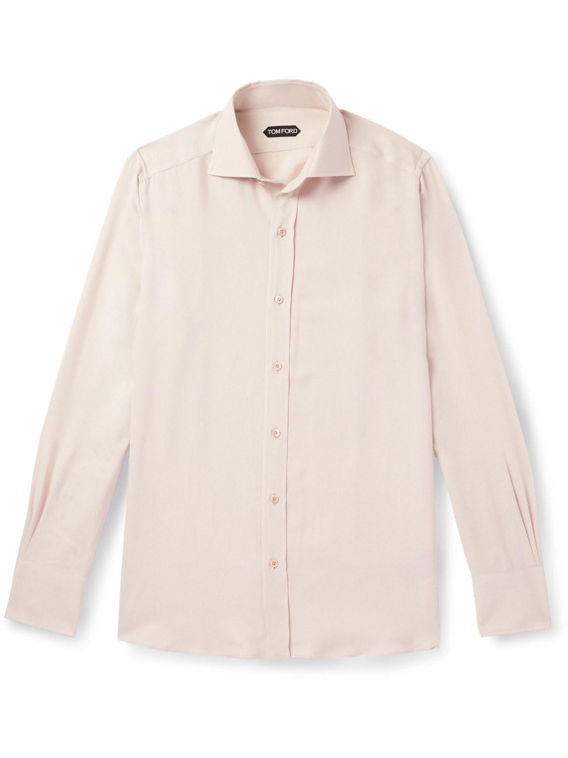 Tom Ford Slim-fit Cutaway-collar Twill Shirt In Pink