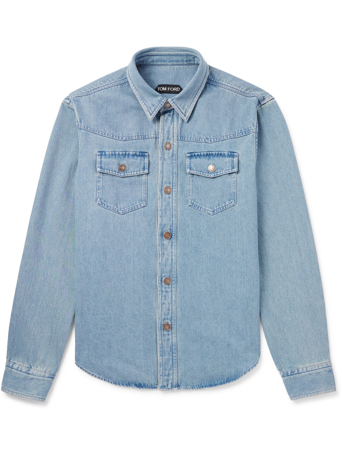 Slim-Fit Washed-Denim Overshirt