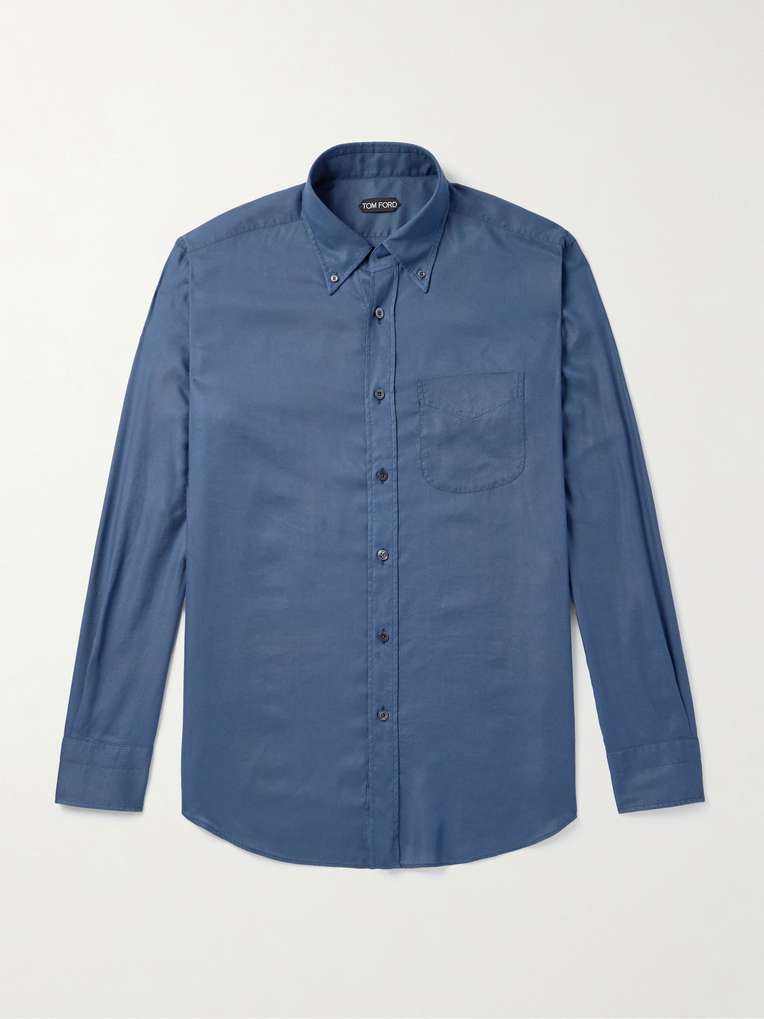 Tom Ford — Button-Down Collar Garment-Dyed Lyocell Shirt