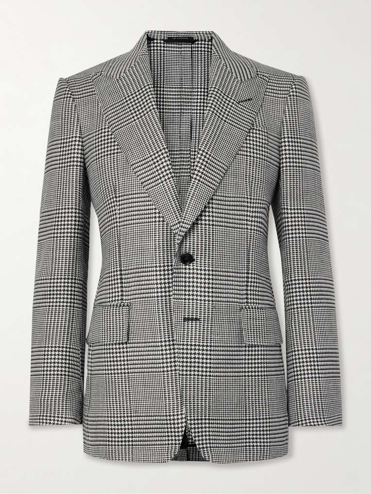 Tom Ford — Dyllan Prince of Wales Checked Stretch Wool, Silk, Linen and Mohair-Blend Blazer