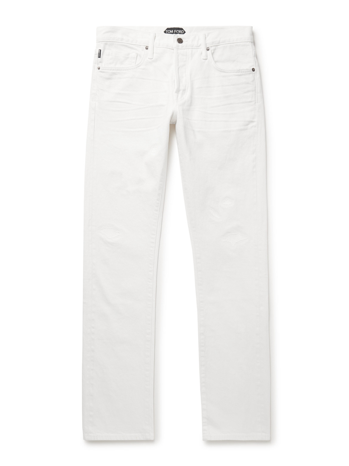 Tom Ford Slim-fit Straight-leg Selvedge Jeans In Neutrals
