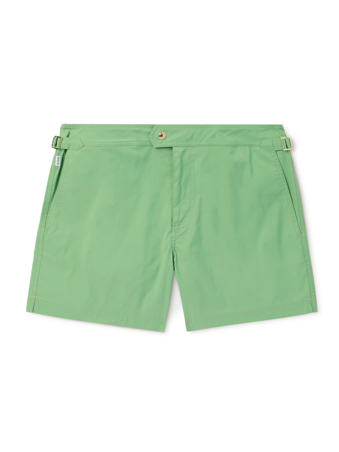 Tom Ford Slim-fit Short-length Swim Shorts In Green