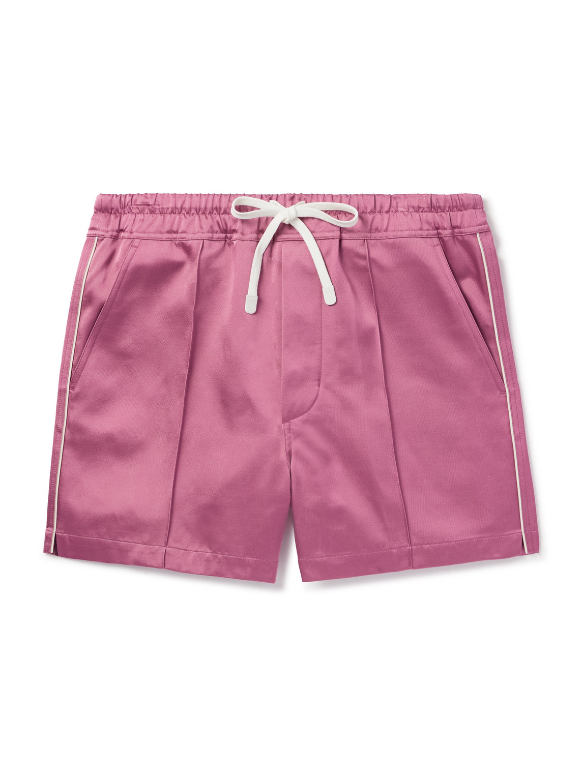 Tom Ford Straight-leg Satin Drawstring Shorts In Pink