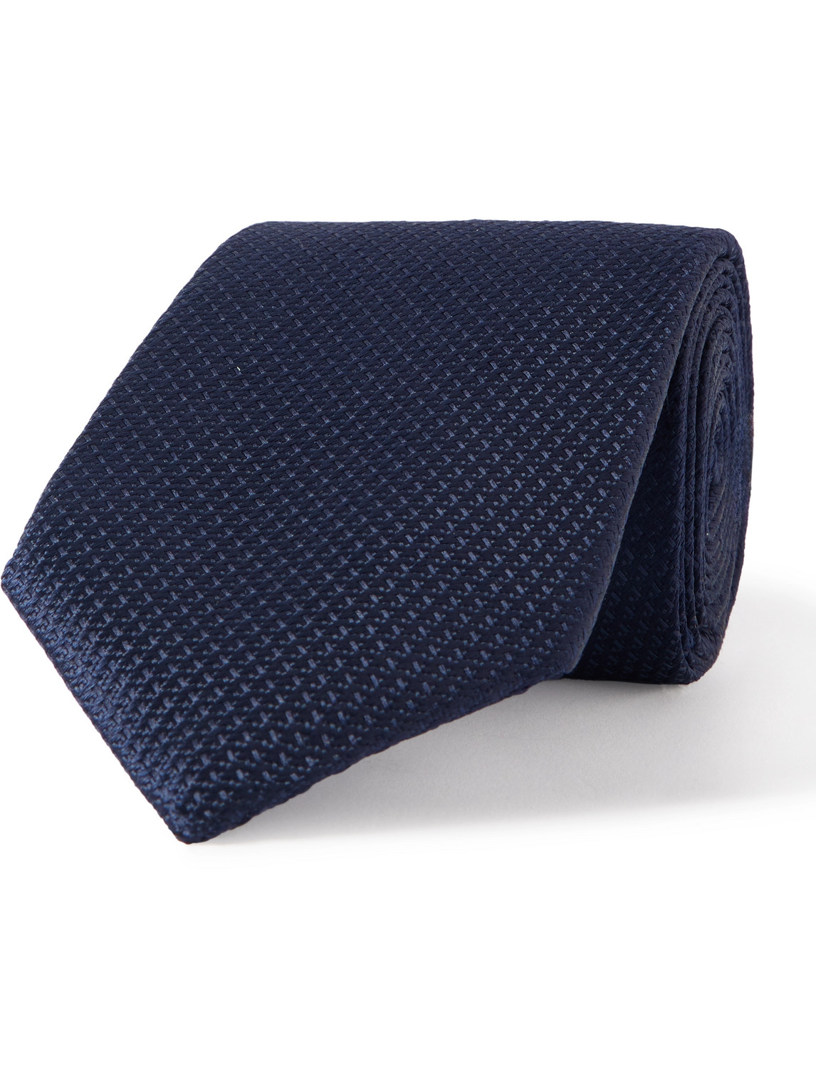Tom Ford 8cm Basketweave Silk Tie In Blue