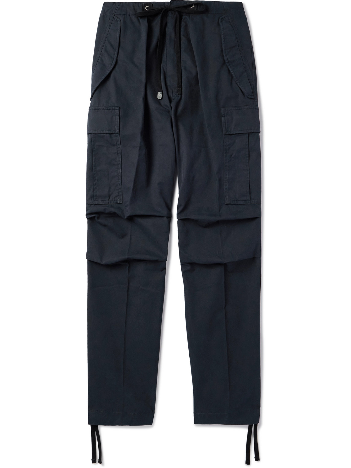 Tom Ford Straight-Leg Pleated Cotton-Twill Drawstring Cargo Trousers - Men
