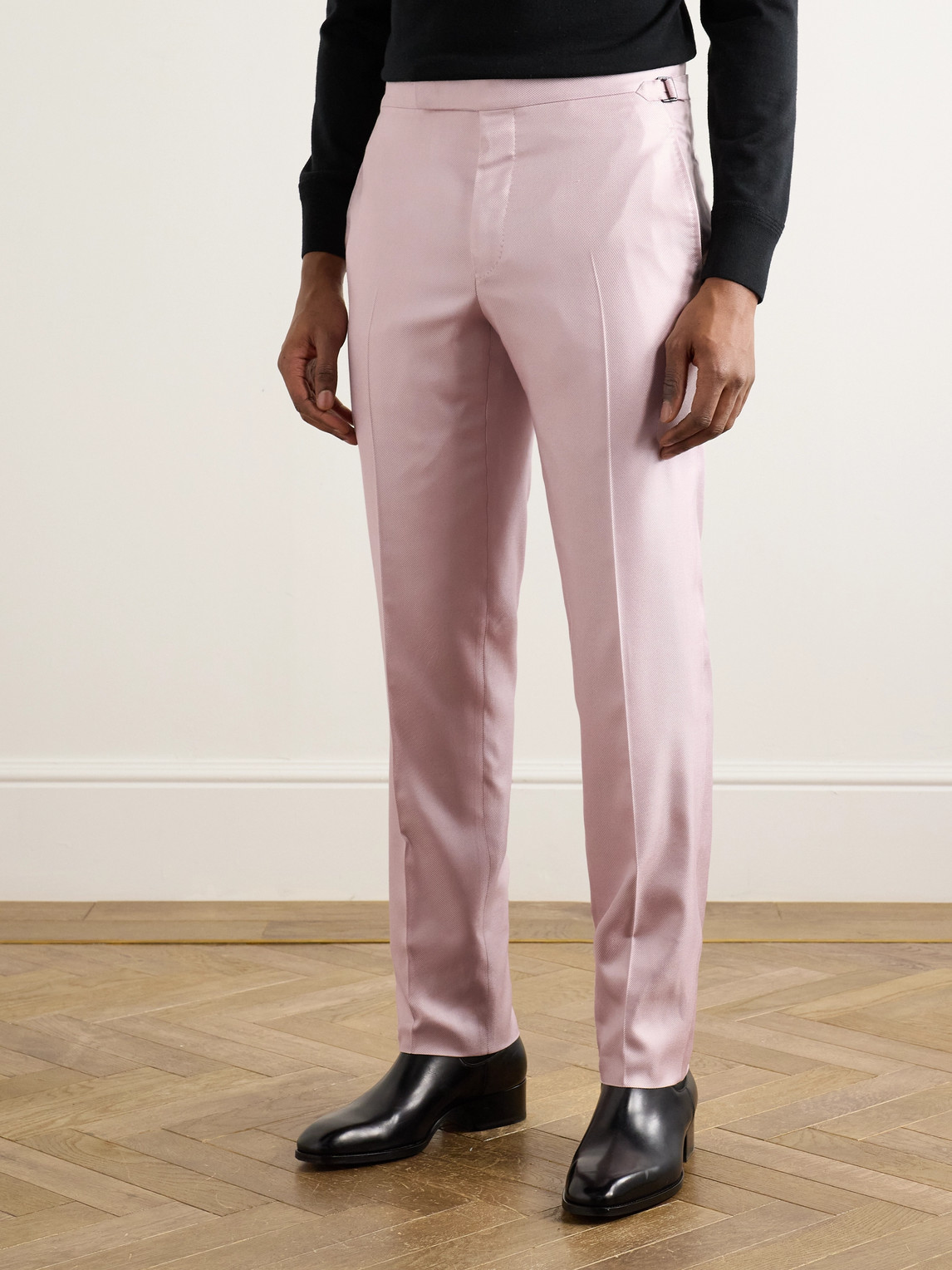 TOM FORD O'CONNOR STRAIGHT-LEG SILK-TWILL SUIT TROUSERS