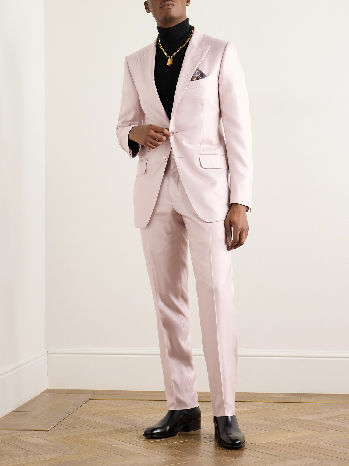 TOM FORD O'CONNOR STRAIGHT-LEG SILK-TWILL SUIT TROUSERS