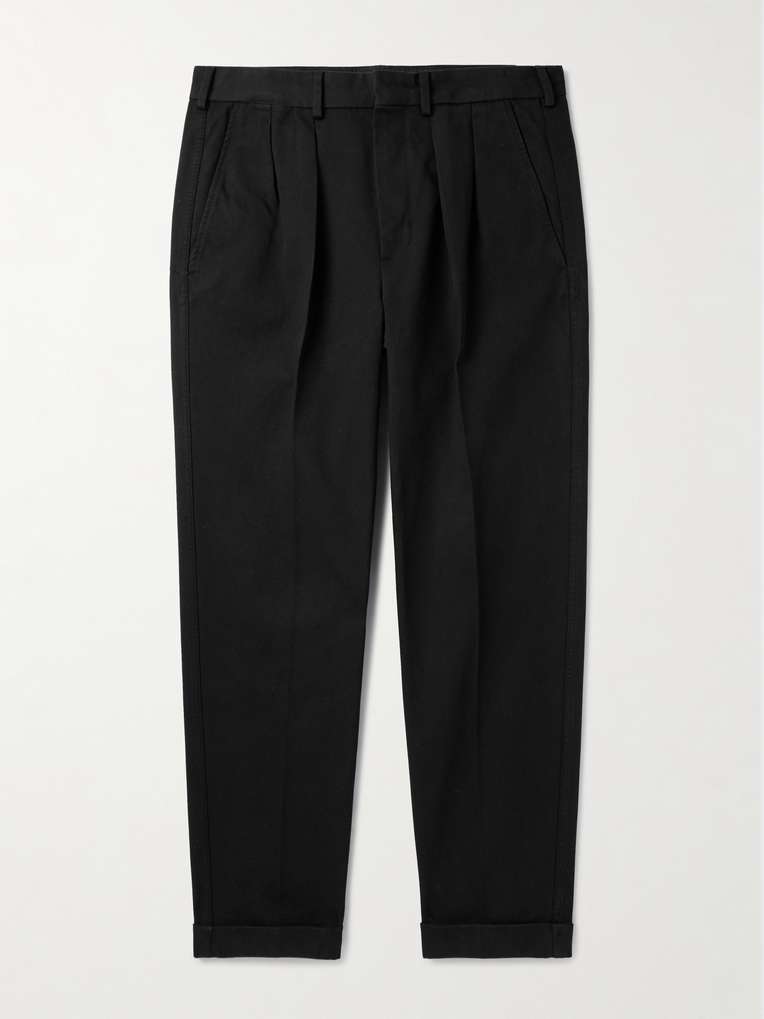 Tom Ford — Straight-Leg Pleated Cotton-Gabardine Trousers
