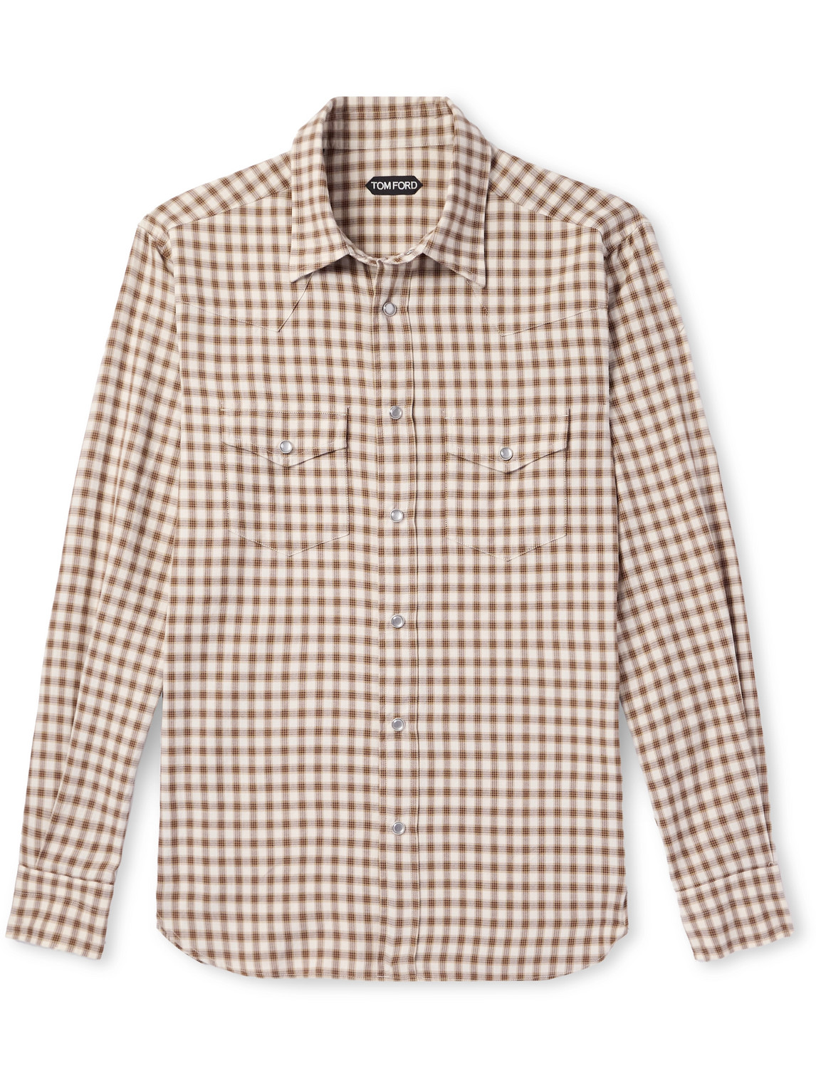 Tom Ford Checked Button-up Shirt In Brown