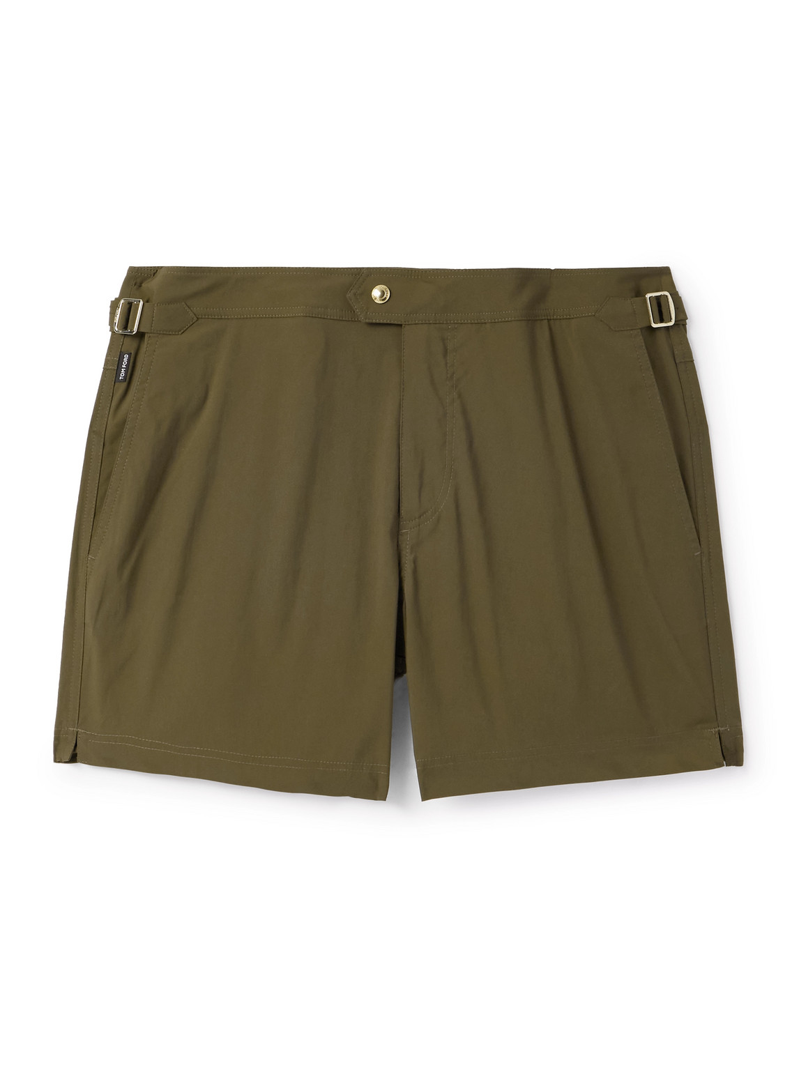 Tom Ford Slim-fit Short-length Swim Shorts In Green