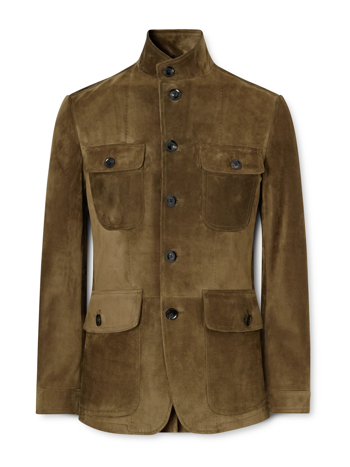 Tom Ford Suede Field Jacket In Brown