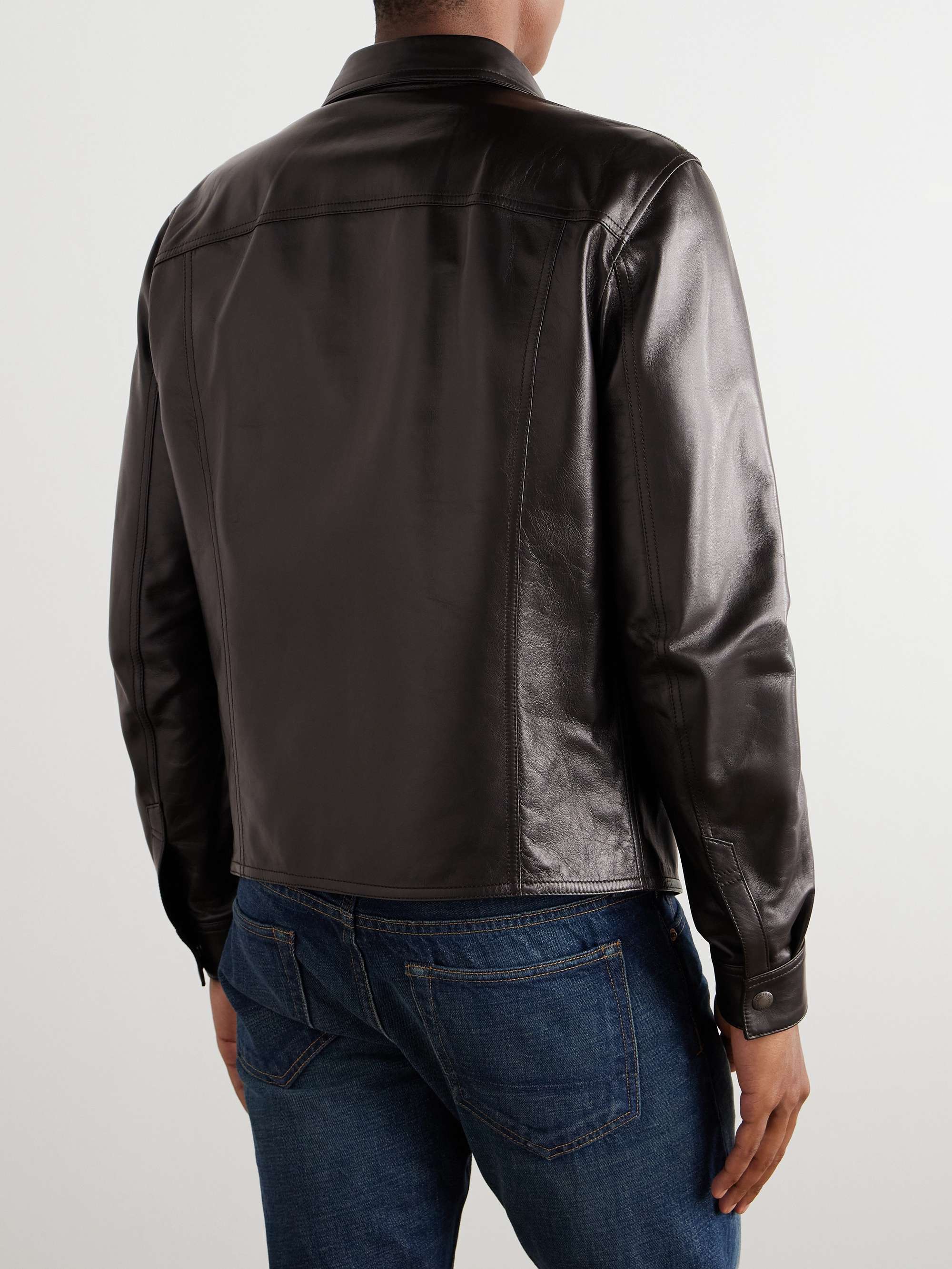 TOM FORD Slim-Fit Leather Shirt Jacket for Men | MR PORTER