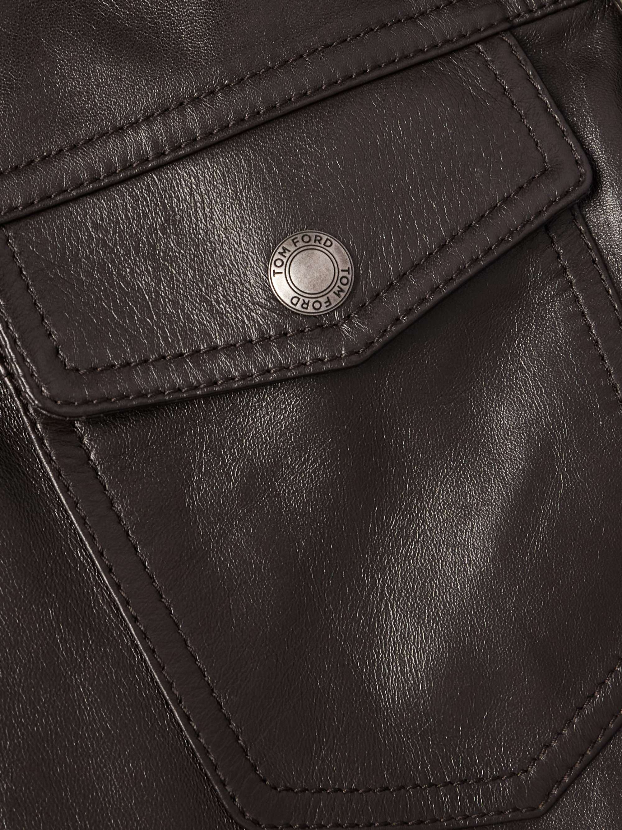 TOM FORD Slim-Fit Leather Shirt Jacket for Men | MR PORTER