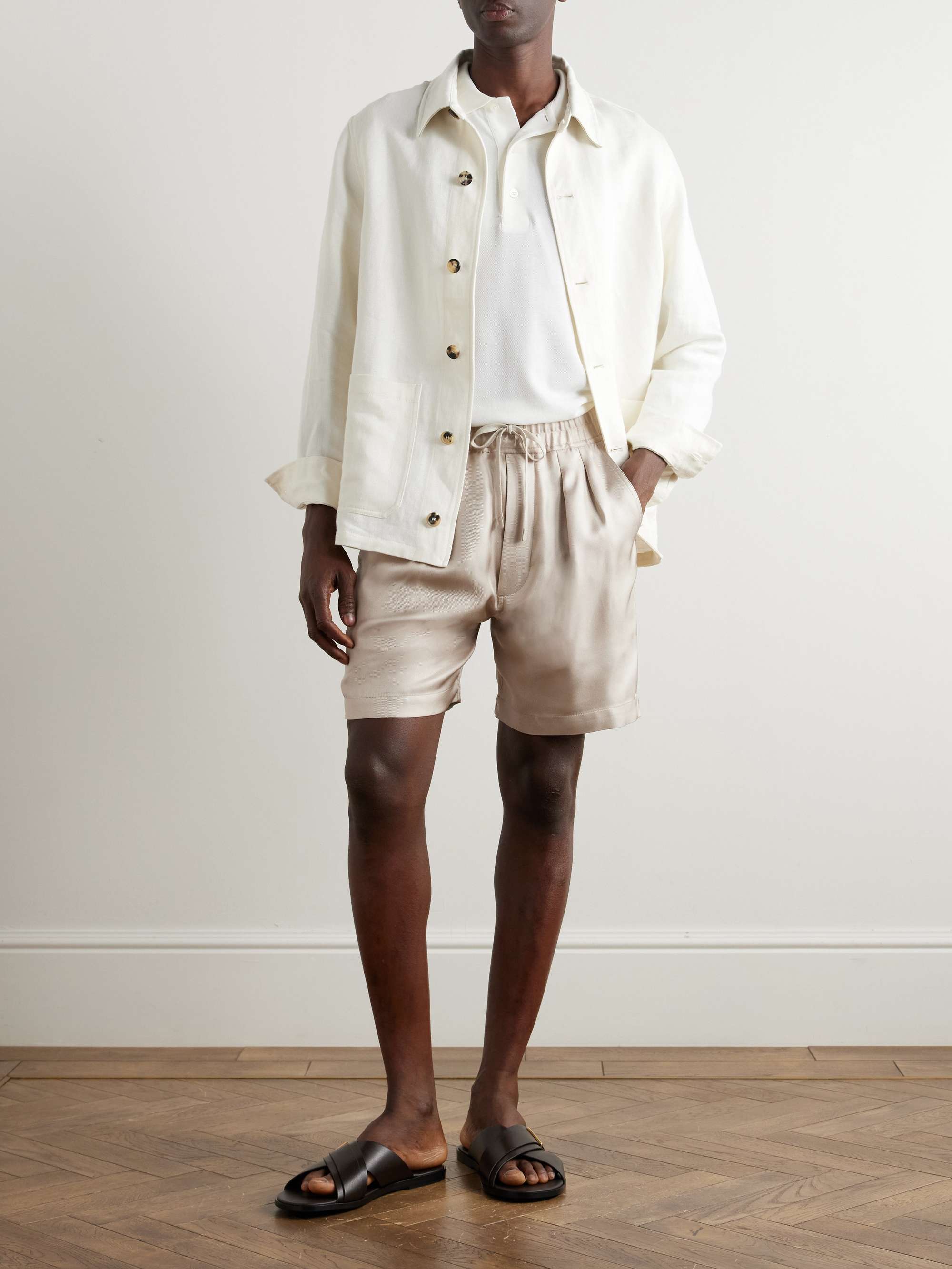 LOEWE + Paula's Ibiza Straight-Leg Printed Silk Drawstring