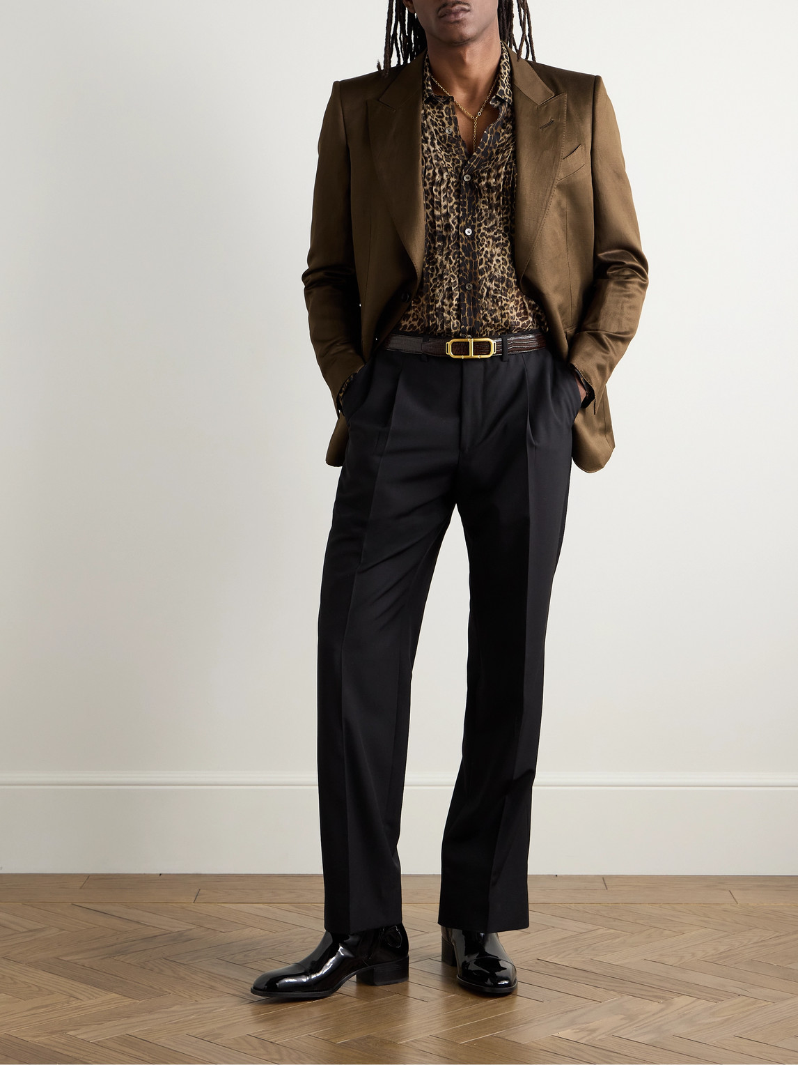 Tom Ford Dyllan Silk-blend Twill Suit Jacket In Brown