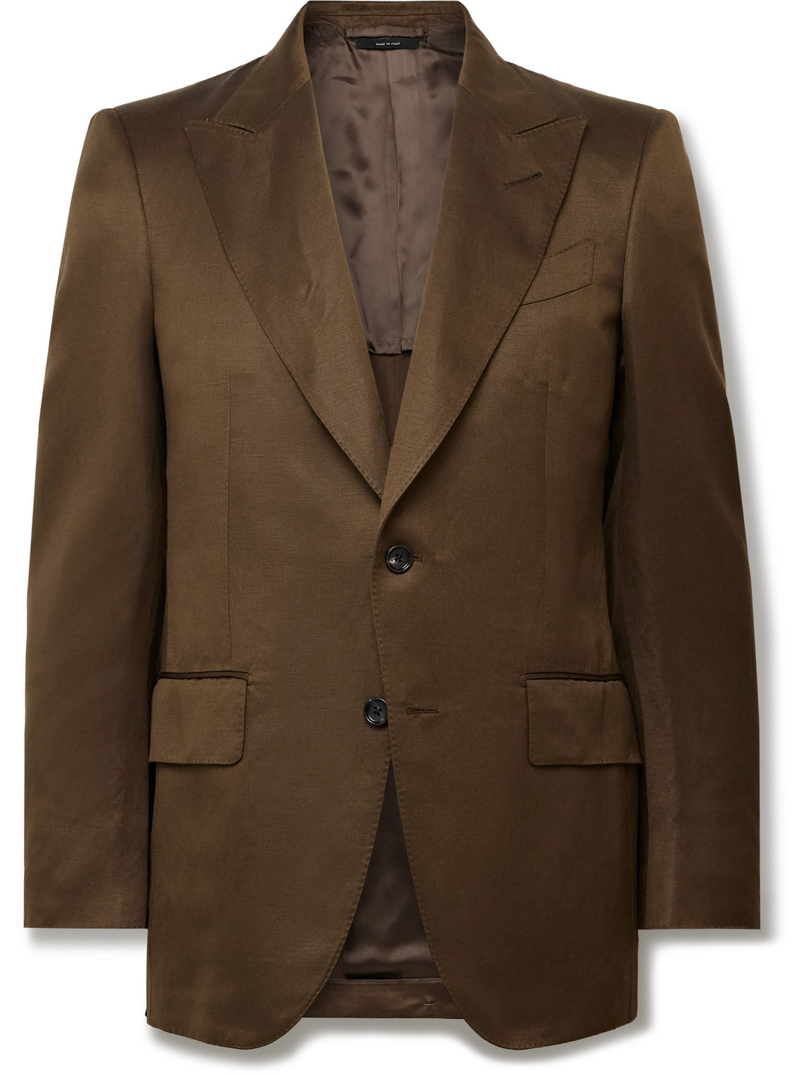 Tom Ford Dyllan Silk-blend Twill Suit Jacket In Brown