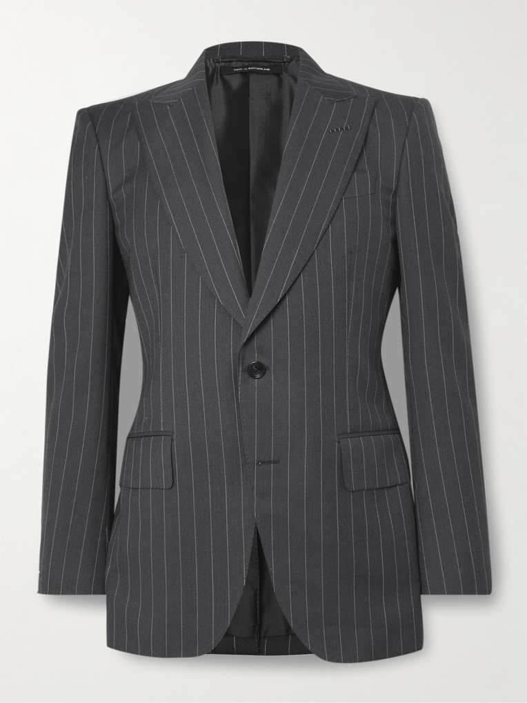 Tom Ford — Slim-Fit Pinstriped Wool and Mohair-Blend Suit Jacket