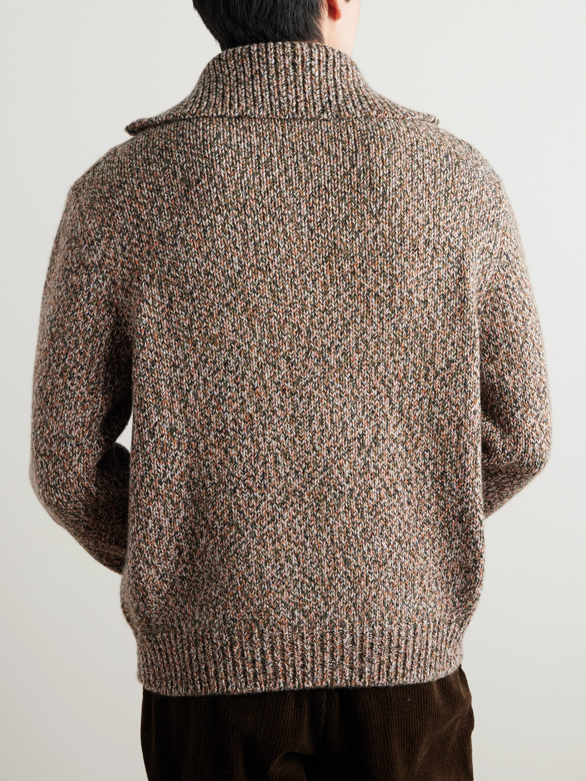 Loro Piana Cashmere Half-zip Rollneck Sweater In Neutrals