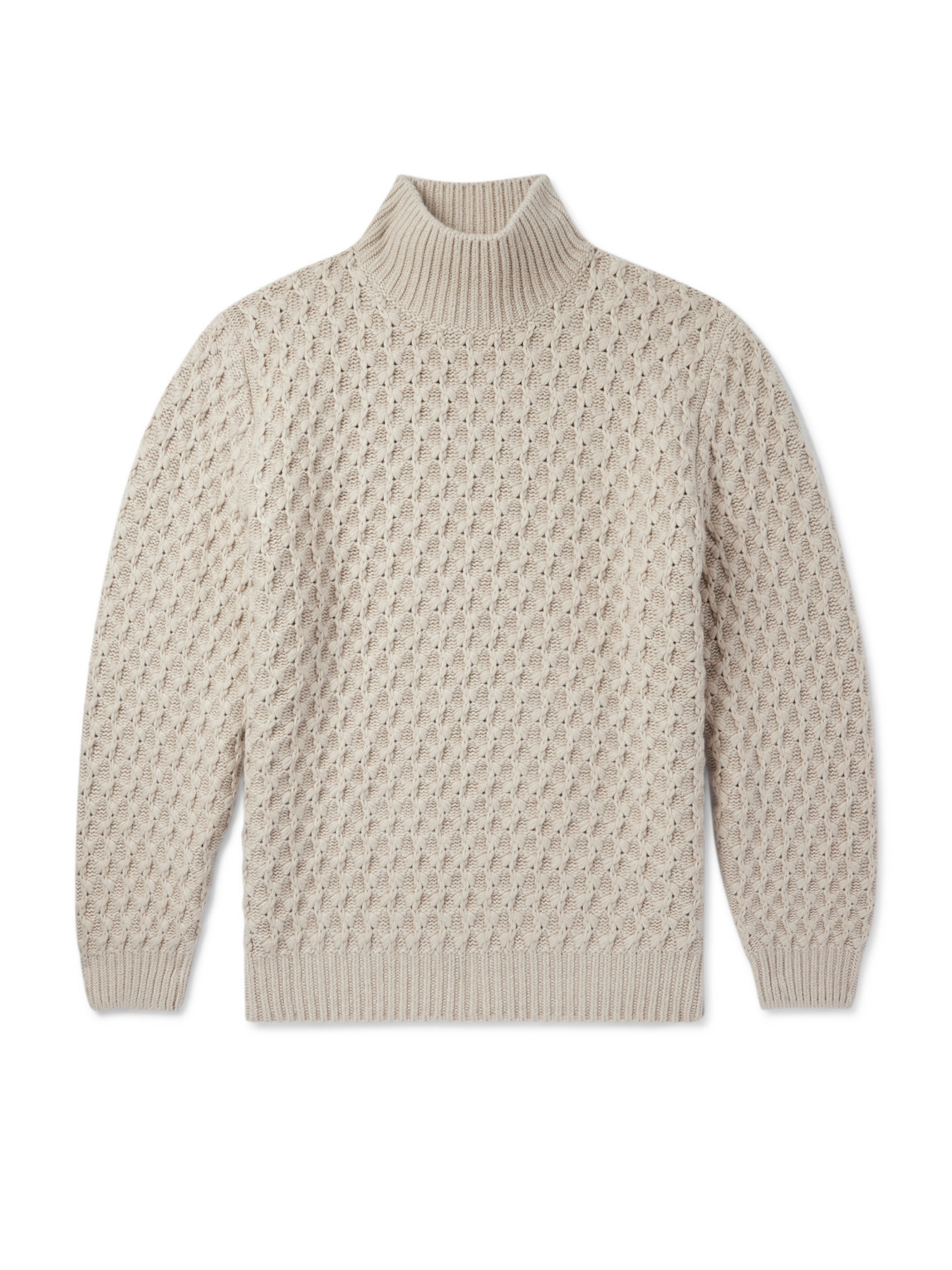 Loro Piana Cashmere Rollneck Sweater In Neutrals