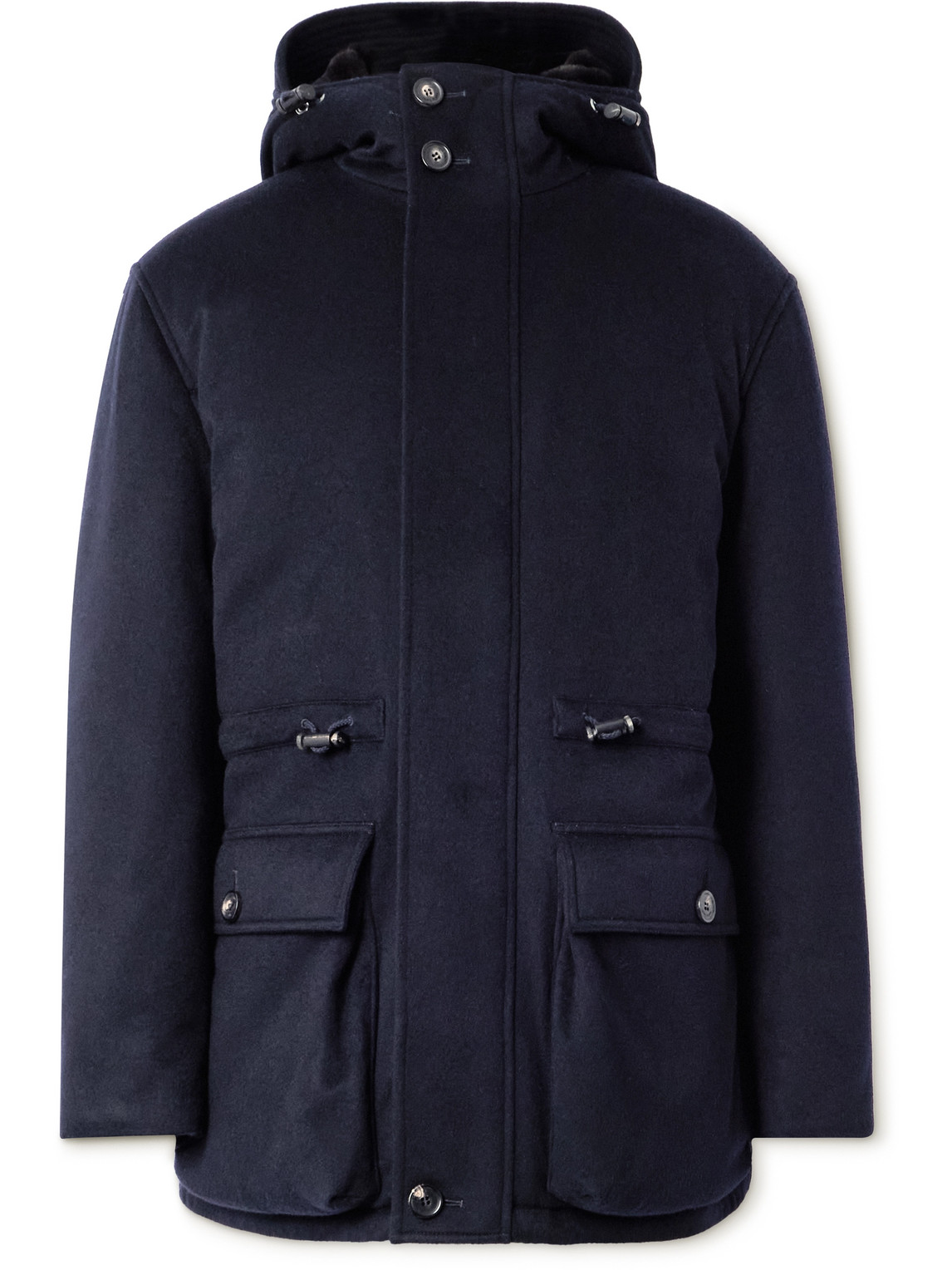 Damiano Shearling-Lined Padded Storm System® Cashmere-Felt Hooded Jacket