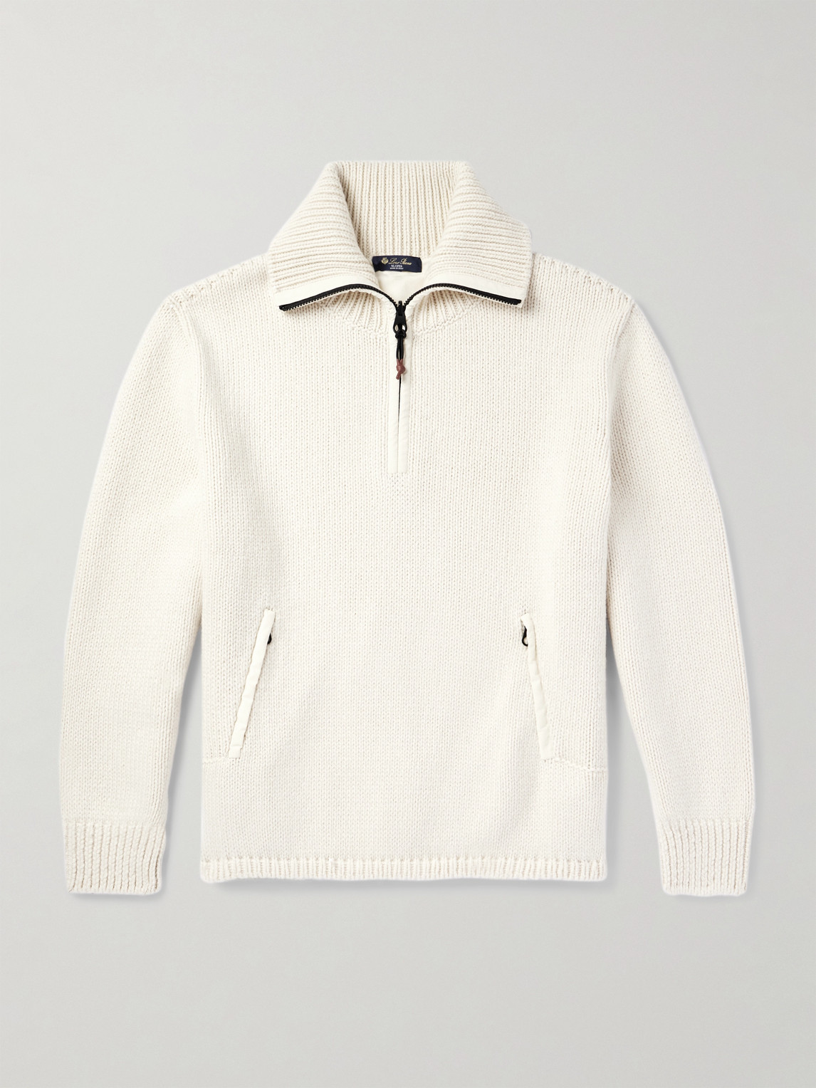 Loro Piana Alpe di Mera Ripstop-Trimmed Cashmere Half-Zip weater - Men