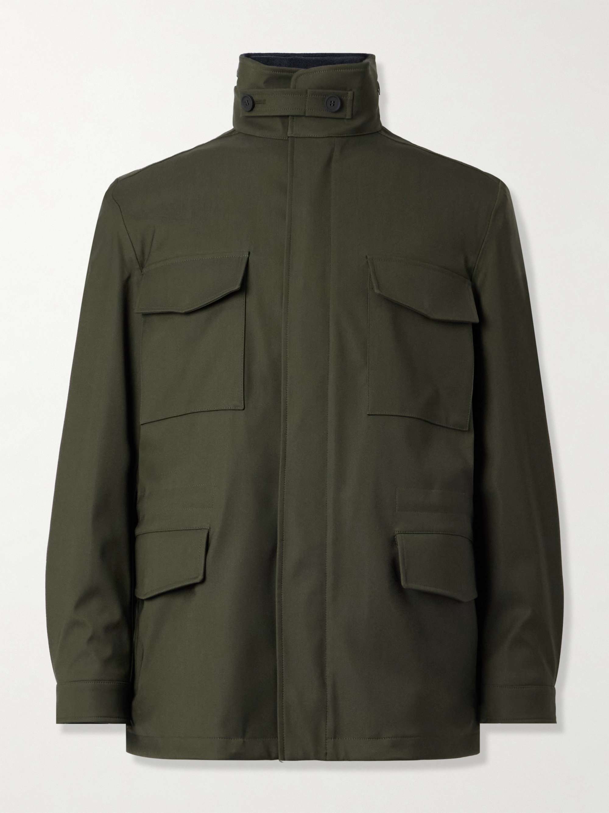 Traveller Logo Appliqued Bristol Clima System 3L Wool Blend Hooded Field Jacket