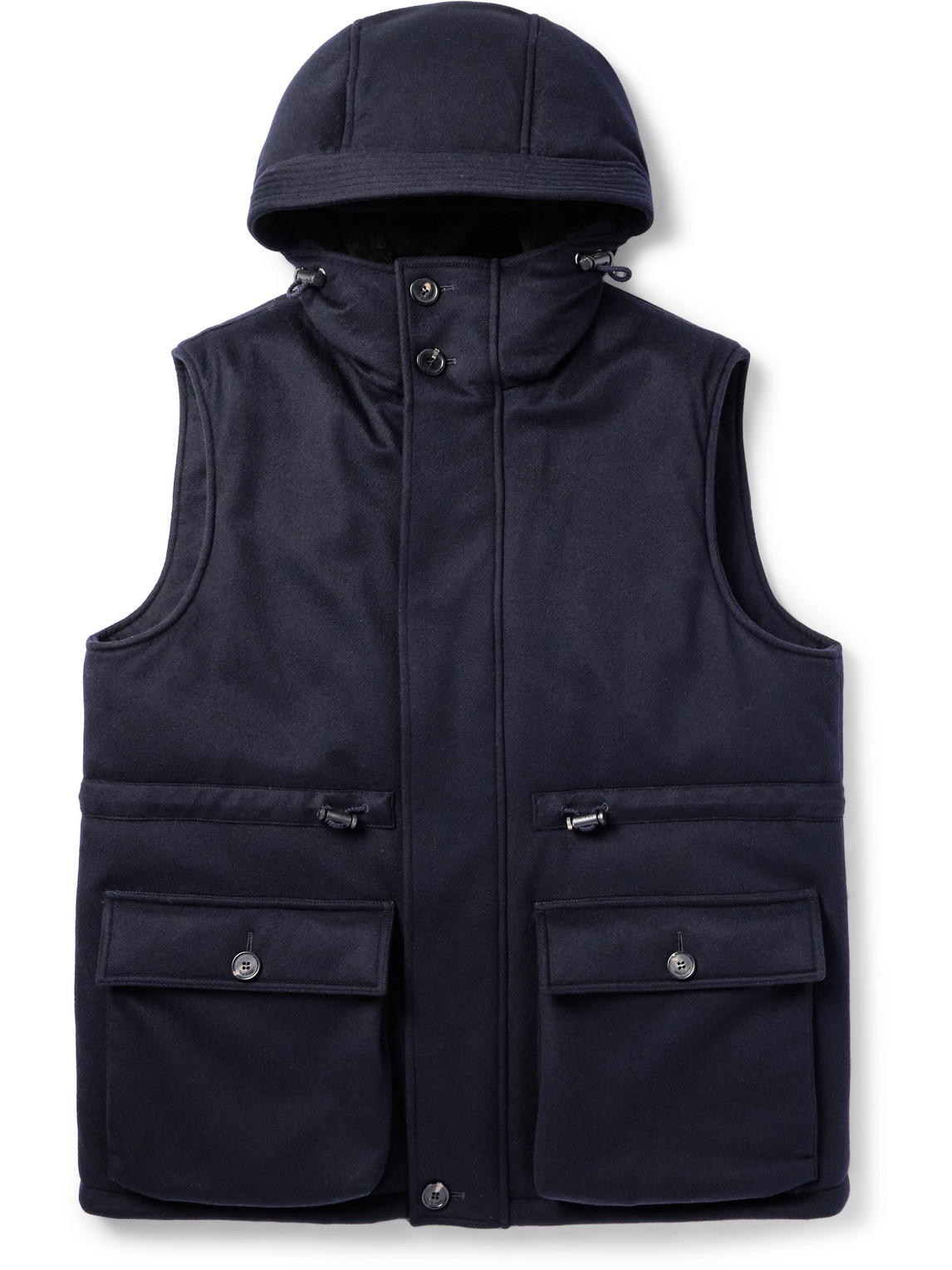 Damiano Shearling-Lined Padded Storm System® Cashmere-Felt Hooded Gilet