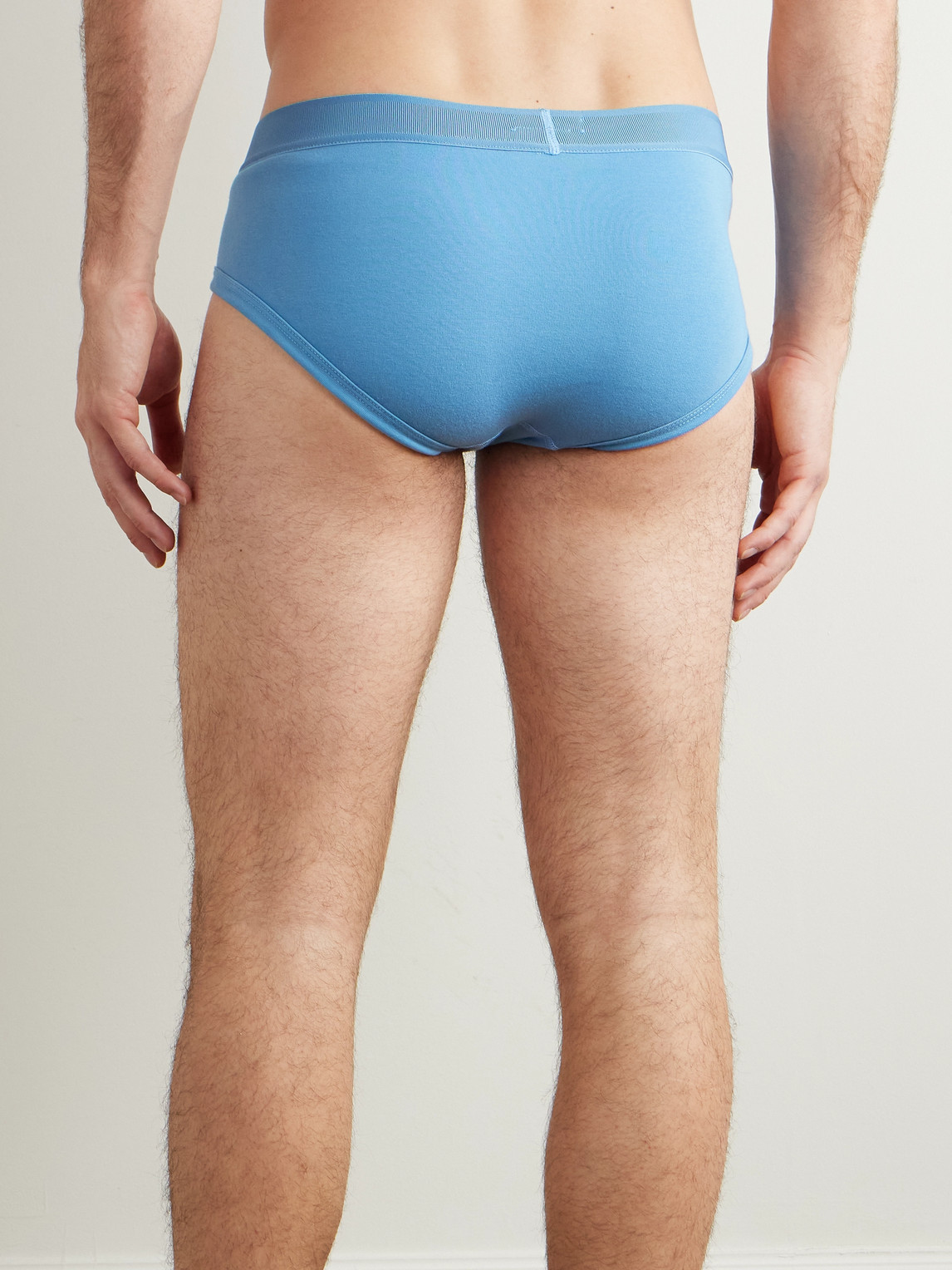 Tom Ford Stretch-cotton Briefs In Blue
