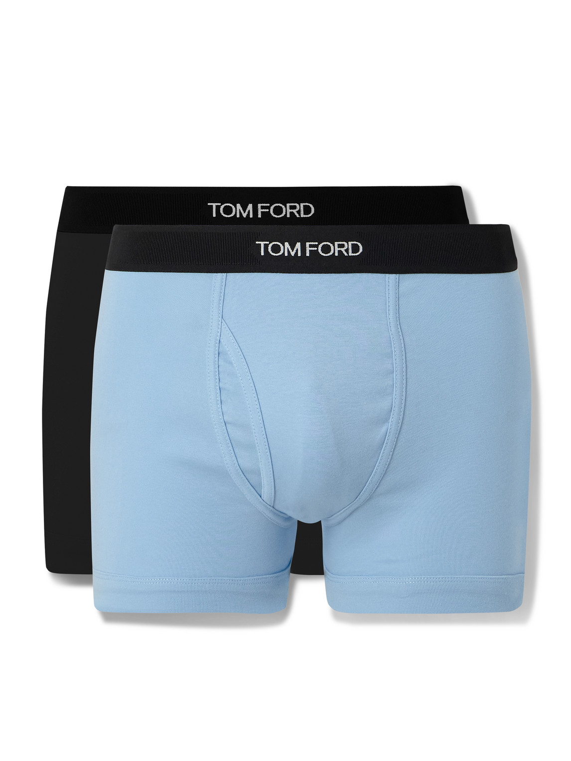 Tom Ford Two-pack Stretch-cotton Jersey Boxer Briefs In Blue