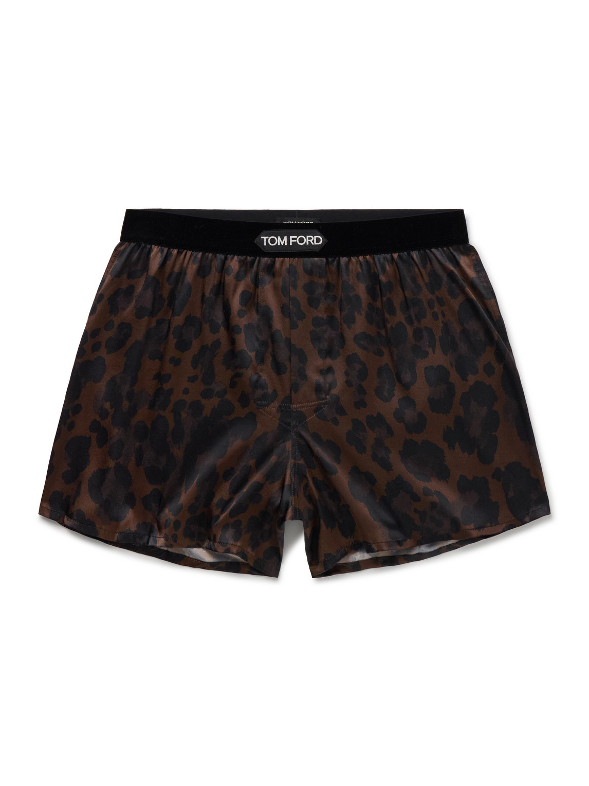 Tom Ford Leopard Print Boxer Briefs In Brown