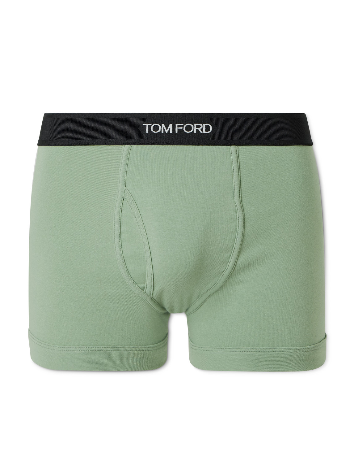 Tom Ford Stretch-cotton Boxer Briefs In Green