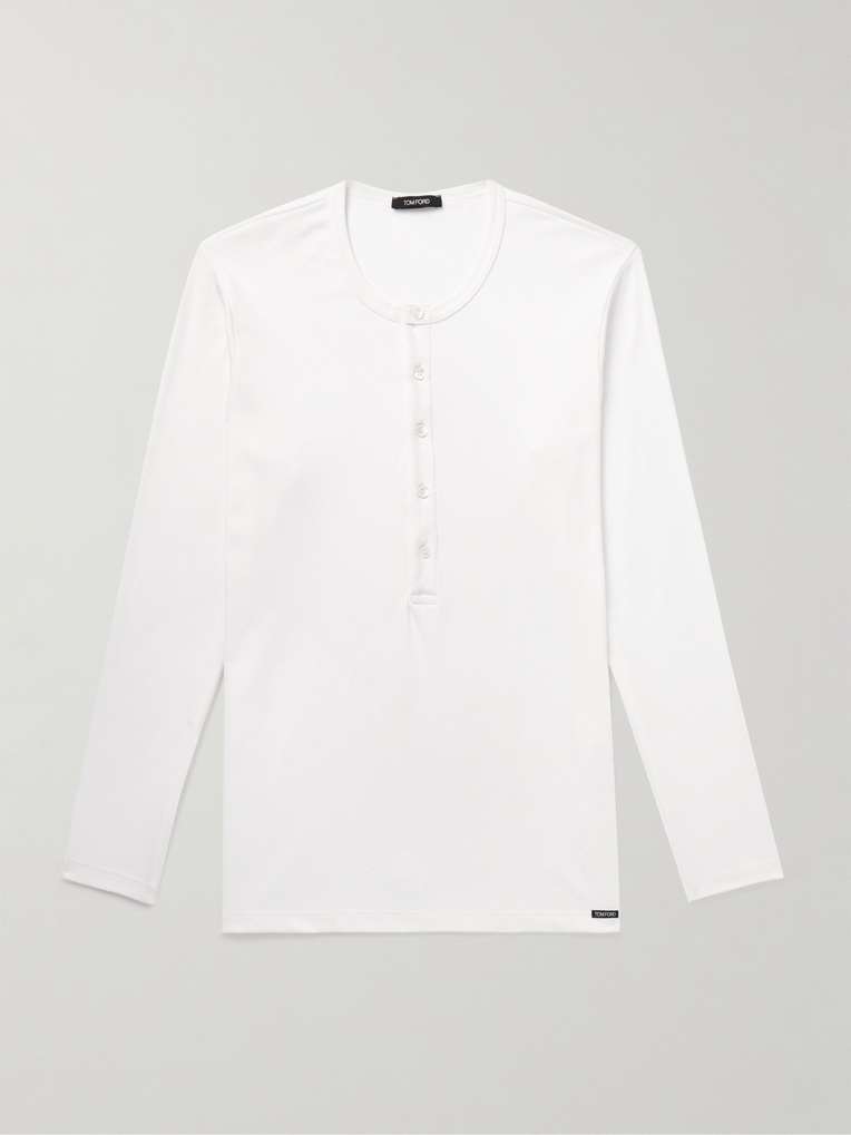 Tom Ford — Stretch-Cotton Jersey Henley Pyjama T-Shirt