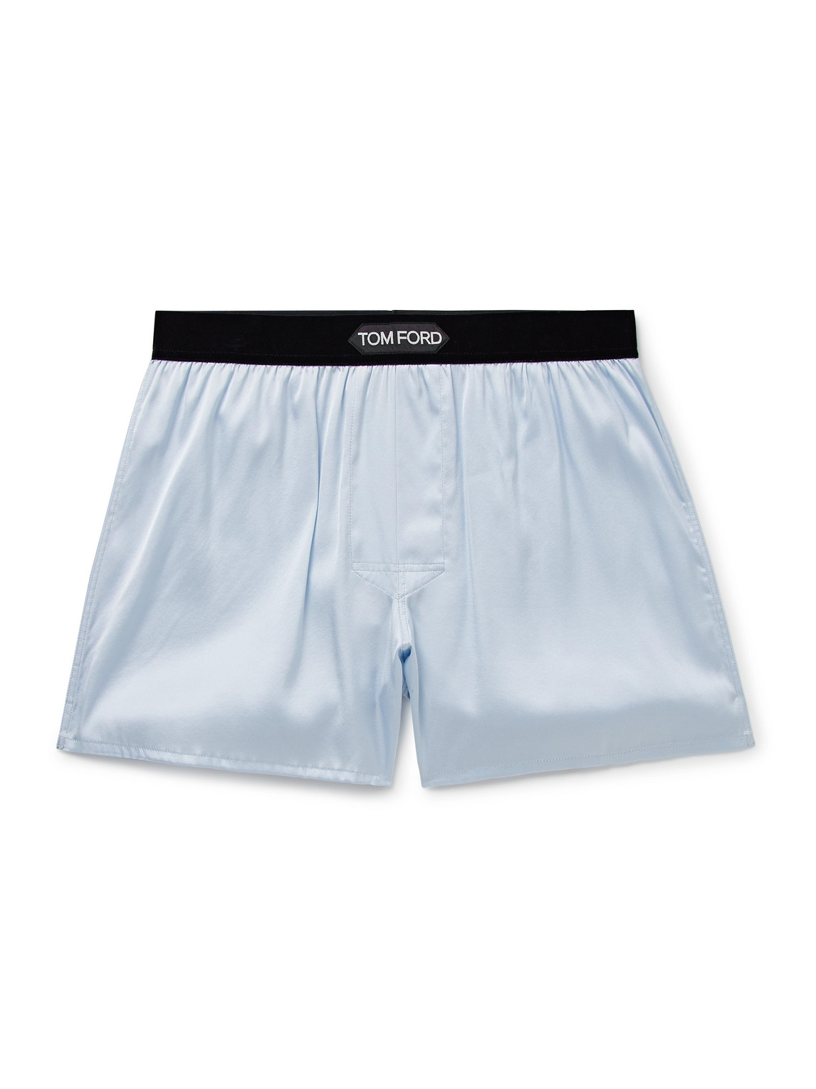 Tom Ford Stretch-silk Satin Boxers In Blue