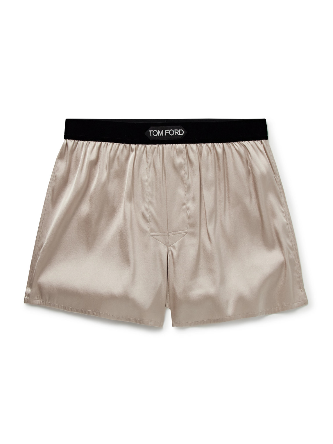 Tom Ford Stretch-silk Satin Boxers In Neutrals