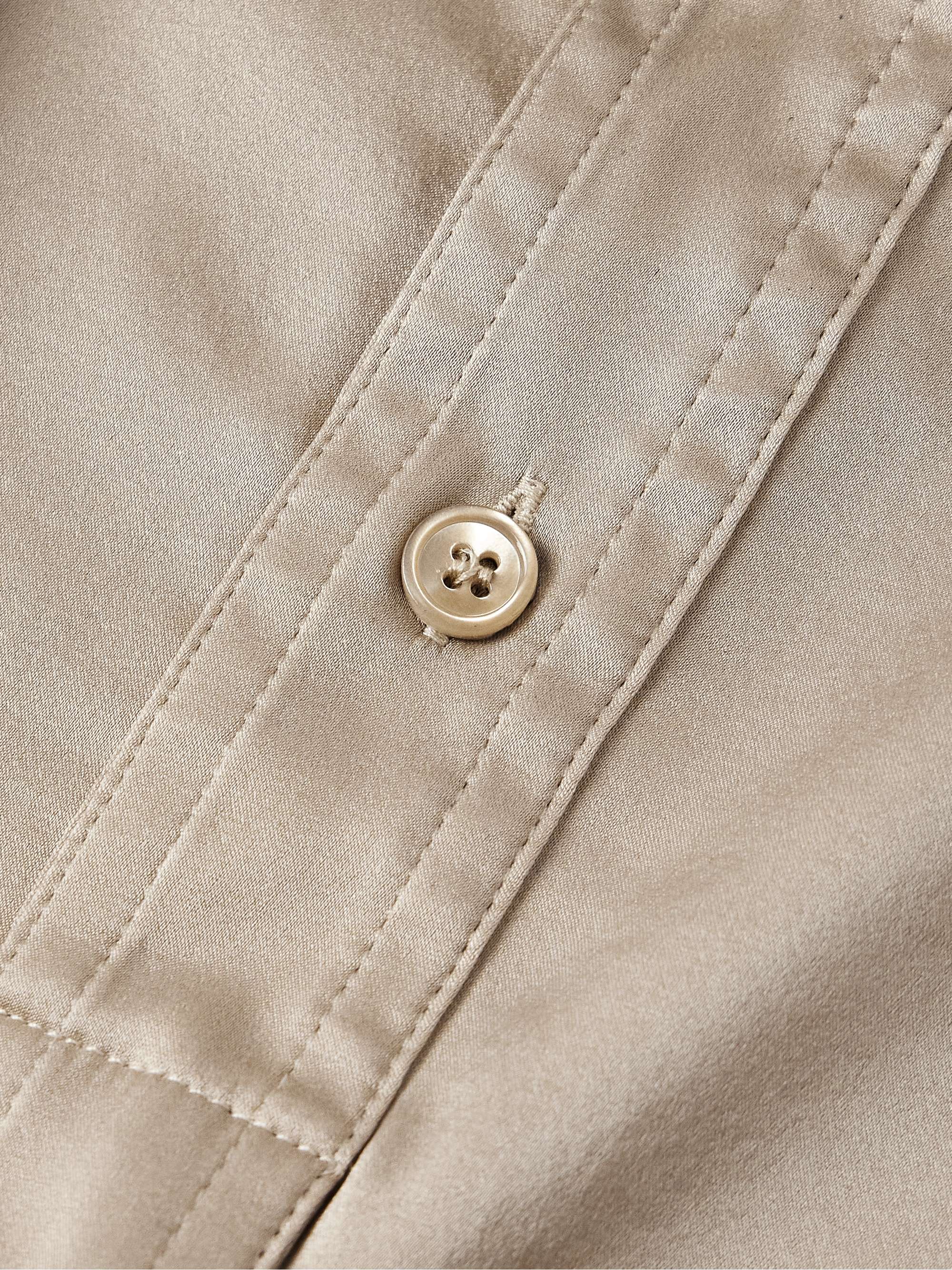 TOM FORD Maglia henley da pigiama in raso di seta stretch