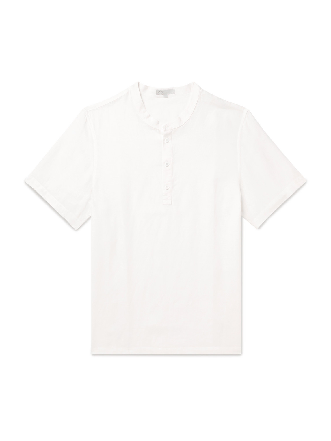 Linen and Lyocell-Blend Gauze Henley T-Shirt